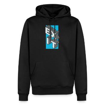 Exit - take the exit in blue - Men’s Premium Organic Hoodie - black - Front - Nico (187cm)