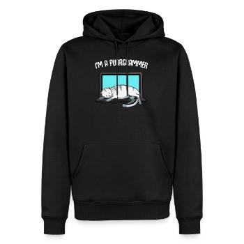 I'm A Purrgrammer - programmeur chat sur clavier - Sweat à capuche Premium bio Homme - noir - Devant - Nico (187cm)