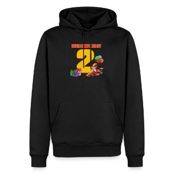 Rennfahrer Geburtstag - 2 Jahre Geburtstagsfeier - Männer Premium Bio Hoodie - Schwarz - Vorne - Nico (187cm)