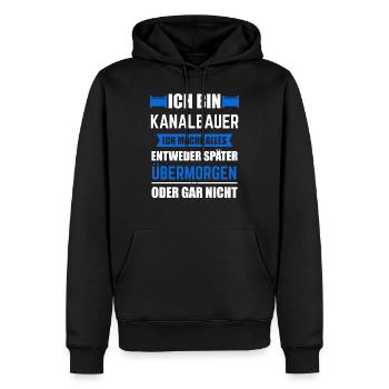 Kanalbauer Kanalbau Tiefbau Geschenk - Männer Premium Bio Hoodie - Schwarz - Vorne - Nico (187cm)
