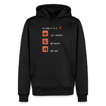 Git Commit Git Push Git Out - Männer Premium Bio Hoodie - Schwarz - Vorne - Nico (187cm)