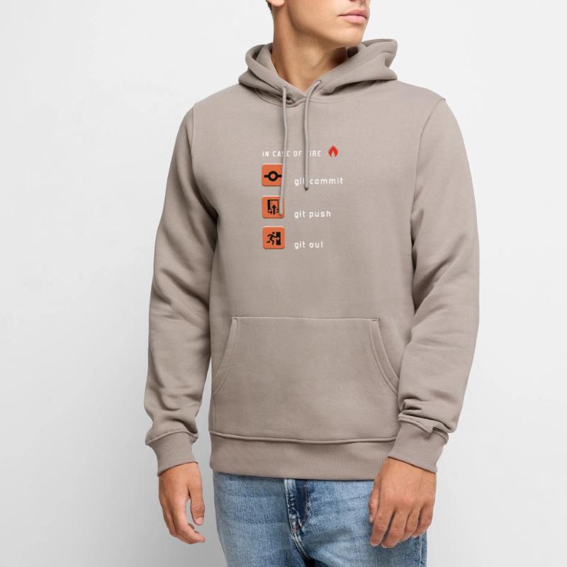 Git Commit Git Push Git Out Männer Premium Bio Hoodie