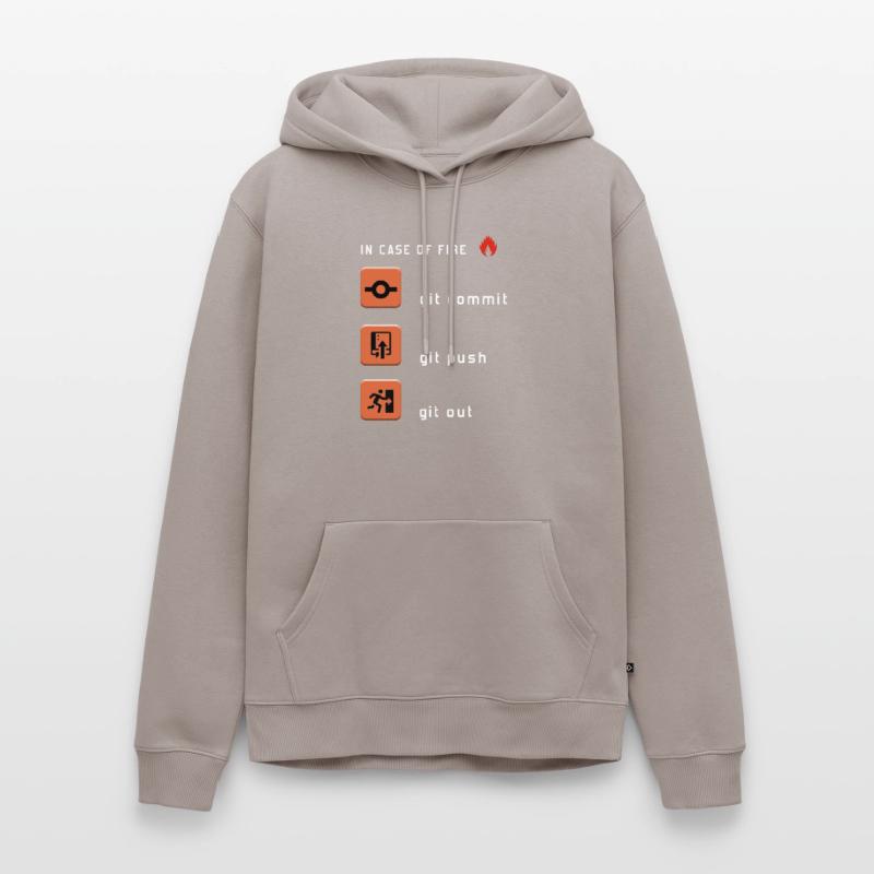 Git Commit Git Push Git Out Männer Premium Bio Hoodie