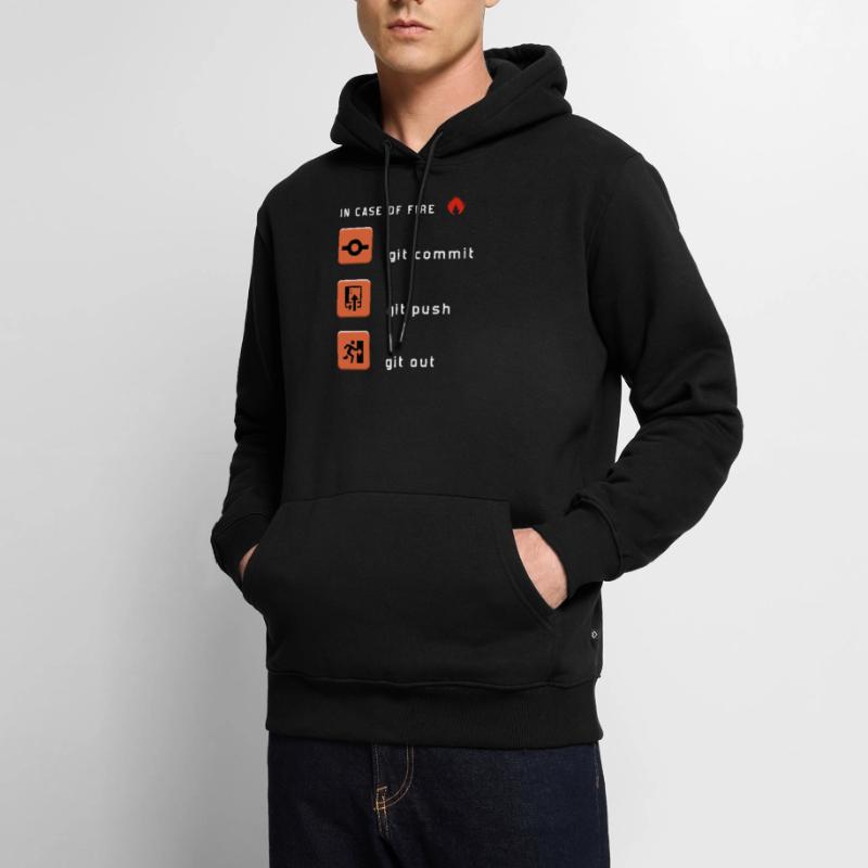 Git Commit Git Push Git Out Männer Premium Bio Hoodie