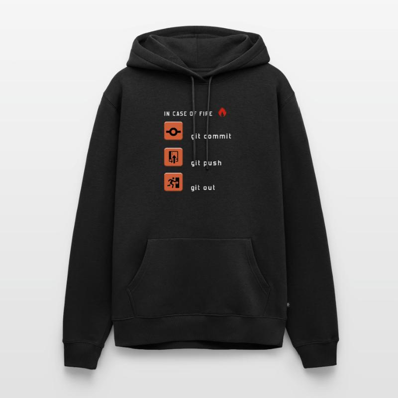 Git Commit Git Push Git Out Männer Premium Bio Hoodie