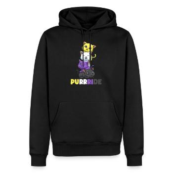 Nonbinary cats - transgender gift - Men’s Premium Organic Hoodie - black - Front - Nico (187cm)