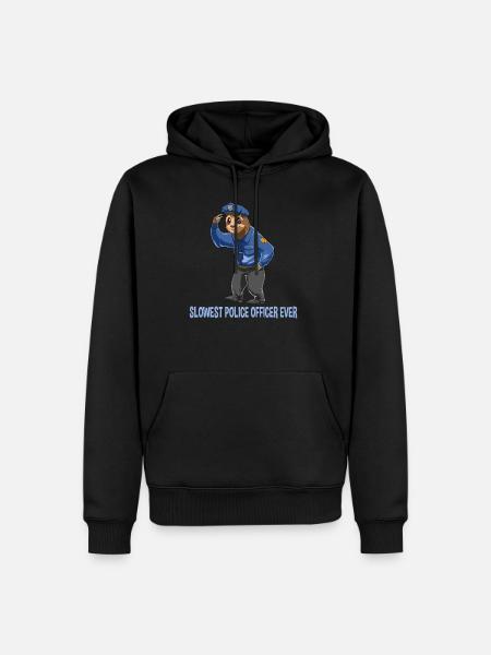 Faultier Polizist - Sloth Sicherheitsdienst - Männer Premium Bio Hoodie - Schwarz