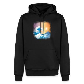 Great Wave Of Kanagawa Japan Japanische Welle - Männer Premium Bio Hoodie - Schwarz - Vorne - Nico (187cm)