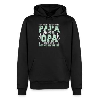 Lustig Papa Opa Spruch Handwerker Geschenk Geek - Männer Premium Bio Hoodie - Schwarz - Vorne - Nico (187cm)