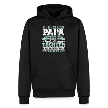 Lustiges Vater Papa Tochter Spruch Geek Geschenk - Männer Premium Bio Hoodie - Schwarz - Vorne - Nico (187cm)