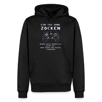 ein Tag ohne Zocken - Männer Premium Bio Hoodie - Schwarz - Vorne - Nico (187cm)
