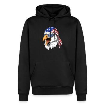USA Eagle - USA Eagle Biker - Sweat à capuche Premium bio Homme - noir - Devant - Nico (187cm)