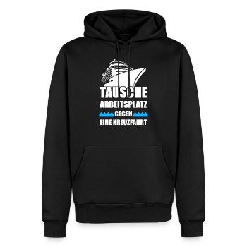 Kreuzfahrt Kreuzfahrtschiff Schiffsreise Geschenk - Männer Premium Bio Hoodie - Schwarz - Vorne - Nico (187cm)