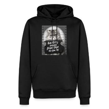 Böse Katze Polizeifoto Kätzchen Knast Gefängnis - Männer Premium Bio Hoodie - Schwarz - Vorne - Nico (187cm)