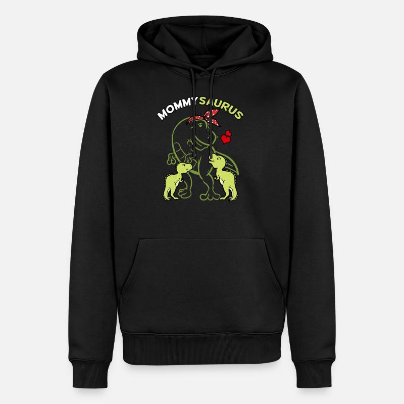 Mommysaurus mit 2 Babys - Männer Premium Bio Hoodie - Schwarz
