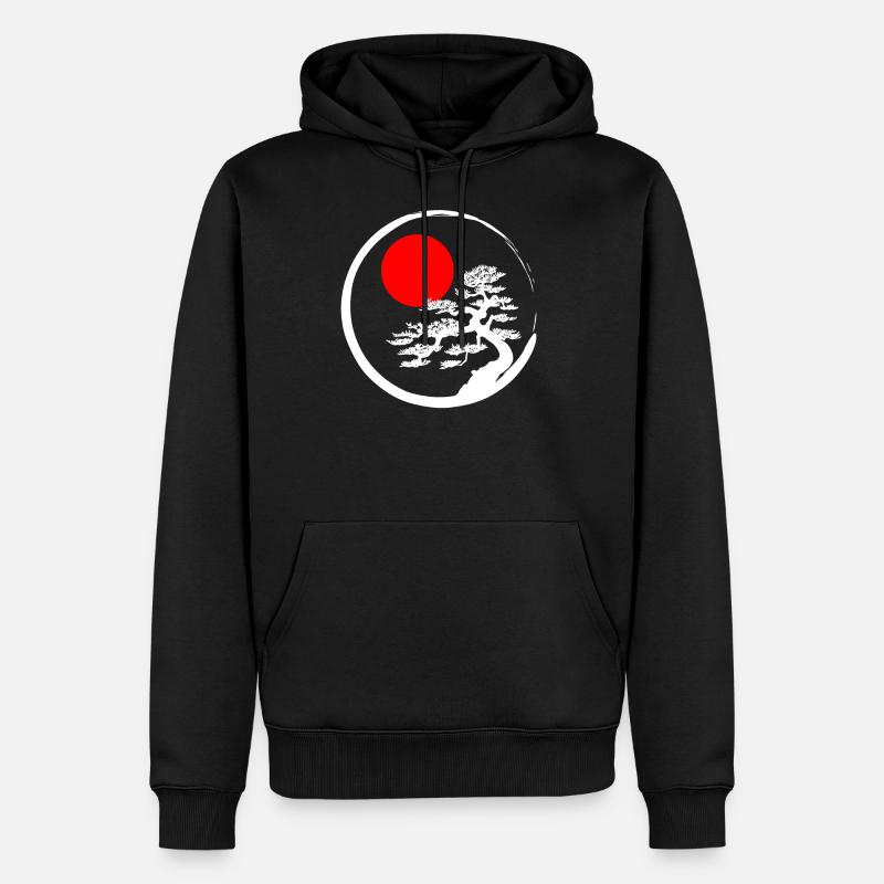 Bonsai Kreis Buddhistisch Japanisch Kunst Baum - Männer Premium Bio Hoodie - Schwarz