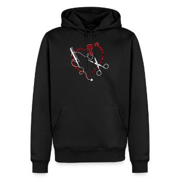 Maître coiffeur - Sweat à capuche Premium bio Homme - noir - Devant - Nico (187cm)