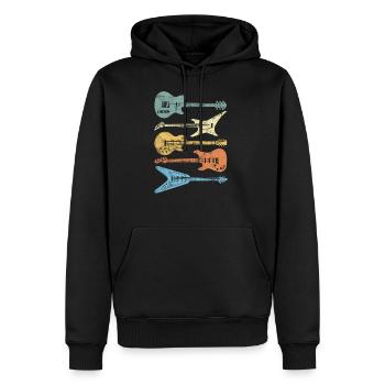 Gitarren Rocks Retro Bunt guitarist Musiker Gitarr - Männer Premium Bio Hoodie - Schwarz - Vorne - Nico (187cm)