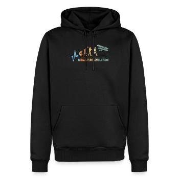 Modellflug Sport Evolution Pilot Flugzeug Vintage - Männer Premium Bio Hoodie - Schwarz - Vorne - Nico (187cm)