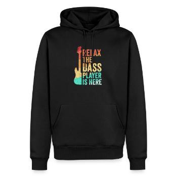 Bassist Geschenkidee - Männer Premium Bio Hoodie - Schwarz - Vorne - Nico (187cm)