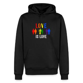 L'amour LGBT est l'amour - Sweat à capuche Premium bio Homme - noir - Devant - Nico (187cm)
