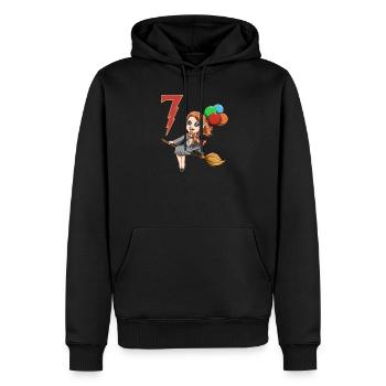 Zauberin Geburtstag - 7 Jahre Geburtstagsfeier - Männer Premium Bio Hoodie - Schwarz - Vorne - Nico (187cm)
