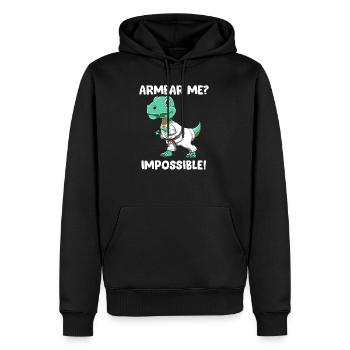 Armbar Me Impossible - Drôle BJJ TRex - Sweat à capuche Premium bio Homme - noir - Devant - Nico (187cm)