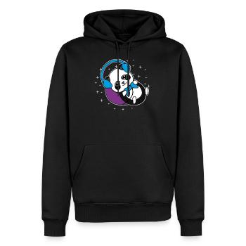 Panda Gamer Pandabär Zocker Geschenkidee - Männer Premium Bio Hoodie - Schwarz - Vorne - Nico (187cm)