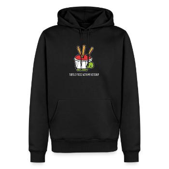 Schildkröte mit Ketchup Lustige Person Geschenk - Männer Premium Bio Hoodie - Schwarz - Vorne - Nico (187cm)