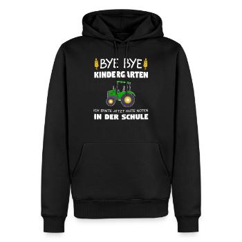 Bye Bye Kindergarten Schulkind Traktor Geschenk - Männer Premium Bio Hoodie - Schwarz - Vorne - Nico (187cm)