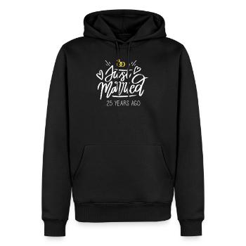 25th wedding anniversary gift anniversary married couple jus - Men’s Premium Organic Hoodie - black - Front - Nico (187cm)