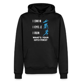 Triathlet - Männer Premium Bio Hoodie - Schwarz - Vorne - Nico (187cm)