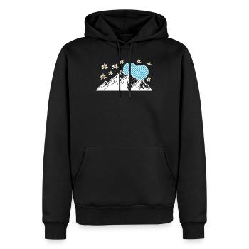 Allgäu Allgäuer Bayern Berge Geschenk - Männer Premium Bio Hoodie - Schwarz - Vorne - Nico (187cm)