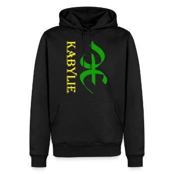 Kabylia - Männer Premium Bio Hoodie - Schwarz - Vorne - Nico (187cm)