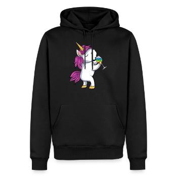 Funny Beer Unicorn Funny Beer Unicorn Party JGA - Sweat à capuche Premium bio Homme - noir - Devant - Nico (187cm)