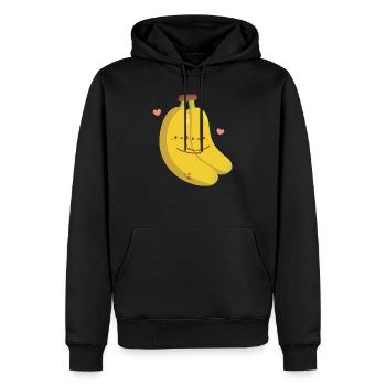 Mignon étreignant les bananes en amour, bananes pour vous - Sweat à capuche Premium bio Homme - noir - Devant - Nico (187cm)