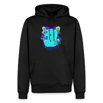 3e anniversaire des enfants - Alien et Ufo - Sweat à capuche Premium bio Homme - noir - Devant - Nico (187cm)