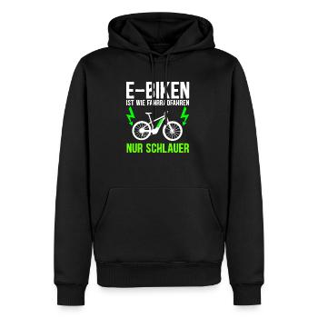 E-Bike Electro Fahrrad I Lustiges Pedelec E-Rad - Männer Premium Bio Hoodie - Schwarz - Vorne - Nico (187cm)