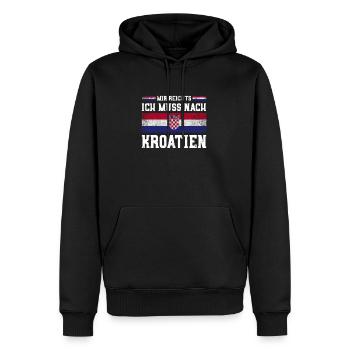 Kroatien Urlaub Geschenk Flagge Camping in Istiren - Männer Premium Bio Hoodie - Schwarz - Vorne - Nico (187cm)