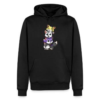 Nichtbinäre Füchse - Nonbinary LGBTQ - Männer Premium Bio Hoodie - Schwarz - Vorne - Nico (187cm)