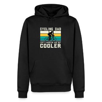 Papa vélo - Sweat à capuche Premium bio Homme - noir - Devant - Nico (187cm)