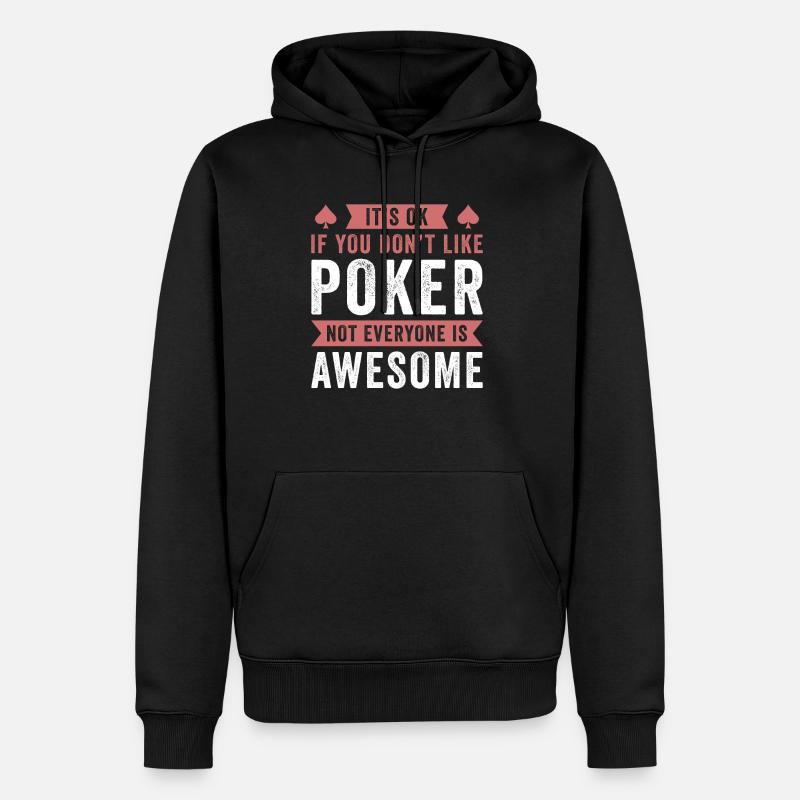 Conception de poker drôle - Sweat à capuche Premium bio Homme - noir