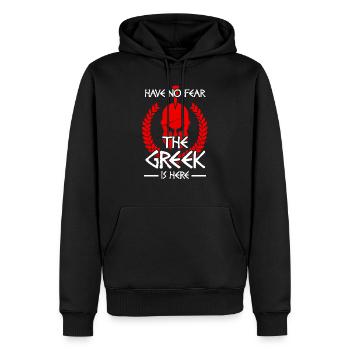 Guerrier Sparta Spartan Grèce cadeau - Sweat à capuche Premium bio Homme - noir - Devant - Nico (187cm)