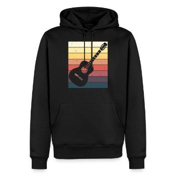 Joueur de guitare Cadeau guitare acoustique - Sweat à capuche Premium bio Homme - noir - Devant - Nico (187cm)