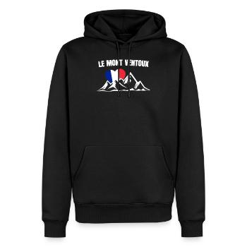 Cadeau cycliste Le Mont Ventoux - Sweat à capuche Premium bio Homme - noir - Devant - Nico (187cm)
