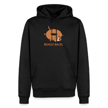 Beagle Bagel - Männer Premium Bio Hoodie - Schwarz - Vorne - Nico (187cm)