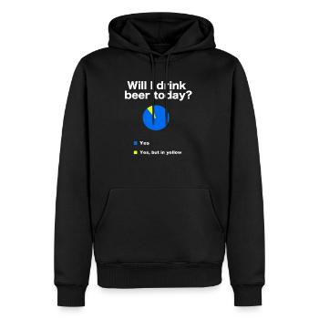 bière drôle disant des diagrammes - Sweat à capuche Premium bio Homme - noir - Devant - Nico (187cm)