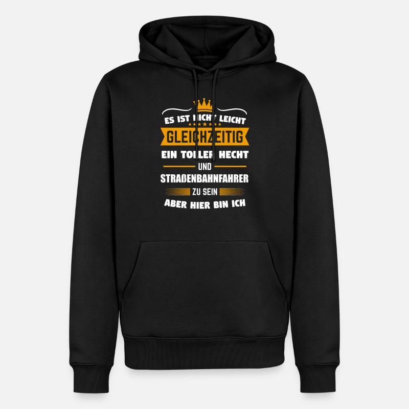 Straßenbahnfahrer Straßenbahn Bahn Geschenk - Männer Premium Bio Hoodie - Schwarz