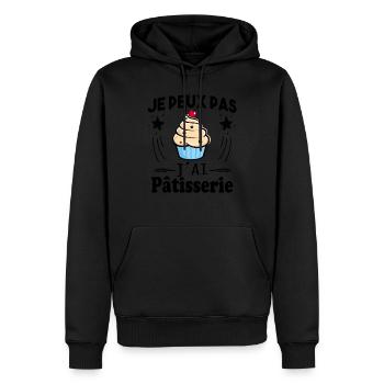 J'peux pas j'ai pâtisserie - Sweat à capuche Premium bio Homme - noir - Devant - Nico (187cm)