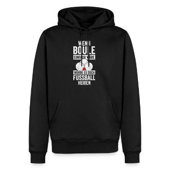 Boule Spieler Geschenkidee - Männer Premium Bio Hoodie - Schwarz - Vorne - Nico (187cm)